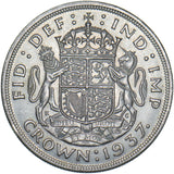 1937 Crown - George VI British Silver Coin - Very Nice