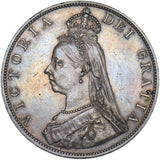 1887 Double Florin (Roman 1) - Victoria British Silver Coin - Very Nice