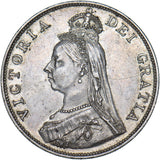 1887 Double Florin (Arabic 1) - Victoria British Silver Coin - Very Nice