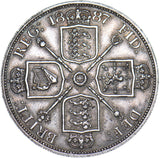 1887 Double Florin (Roman 1) - Victoria British Silver Coin - Very Nice