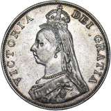 1889 Double Florin - Victoria British Silver Coin - Nice
