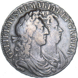 1689 Halfcrown - William & Mary British Silver Coin - Nice