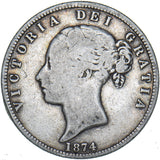 1874 Halfcrown - Victoria British Silver Coin