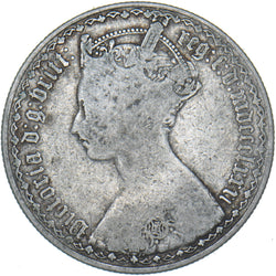 1881 Gothic Florin (xxri Flaw) - Victoria British Silver Coin