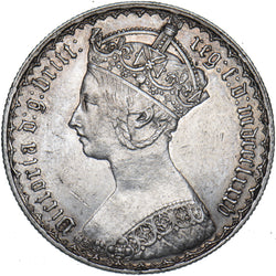 1885 Gothic Florin - Victoria British Silver Coin - Very Nice