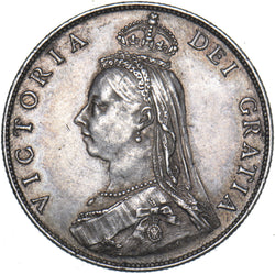 1888 Florin (Early Obverse Type) - Victoria British Silver Coin - Very Nice