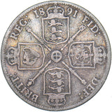 1891 Florin - Victoria British Silver Coin