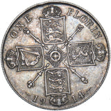 1914 Florin - George V British Silver Coin - Nice
