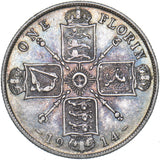 1914 Florin - George V British Silver Coin - Nice