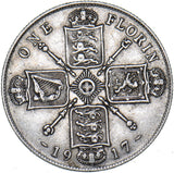 1917 Florin - George V British Silver Coin - Nice