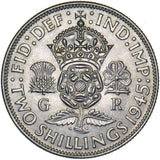 1945 Florin - George VI British Silver Coin - Superb