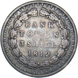 1812 3 Shillings Bank Token - George III British Silver Coin
