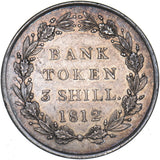 1812 3 Shillings Bank Token - George III British Silver Coin - Very Nice