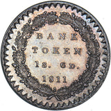 1811 Eighteenpence Bank Token - George III British Silver Coin - Very Nice