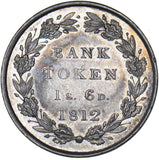 1812 Eighteenpence Bank Token - George III British Silver Coin - Very Nice
