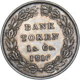 1816 Eighteenpence Bank Token - George III British Silver Coin - Very Nice