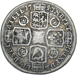 1743 Shilling - George II British Silver Coin