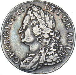 1758 Shilling - George II British Silver Coin - Nice