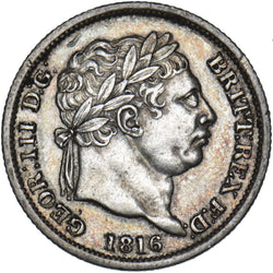 1816 Shilling - George III British Silver Coin - Nice