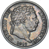 1817 Shilling - George III British Silver Coin - Nice