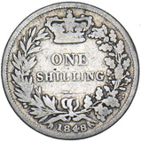 1848 Shilling - Victoria British Silver Coin