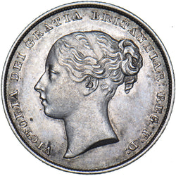 1849 Shilling - Victoria British Silver Coin - Very Nice