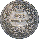1849 Shilling - Victoria British Silver Coin