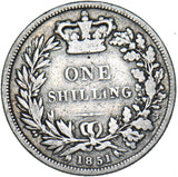 1851 Shilling - Victoria British Silver Coin