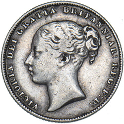 1863 Shilling - Victoria British Silver Coin - Nice