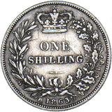 1863 Shilling - Victoria British Silver Coin - Nice