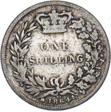 1864 Shilling (Die no. 23) - Victoria British Silver Coin
