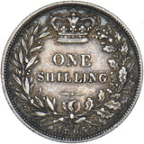 1865 Shilling (Die no. 107) - Victoria British Silver Coin - Nice