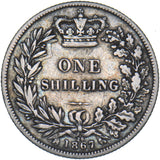 1867 Shilling (Die no. 26) - Victoria British Silver Coin