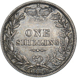 1884 Shilling - Victoria British Silver Coin - Nice
