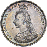 1887 Shilling - Victoria British Silver Coin - Superb