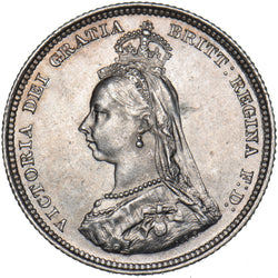 1887 Shilling - Victoria British Silver Coin - Superb
