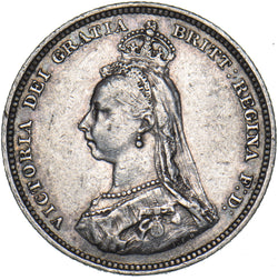 1887 Shilling - Victoria British Silver Coin - Nice