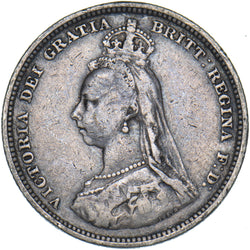 1888 Shilling (8 Over 7) - Victoria British Silver Coin - Nice