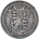 1888 Shilling (8 Over 7) - Victoria British Silver Coin - Nice