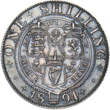 1894 Shilling - Victoria British Silver Coin - Very Nice