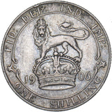 1906 Shilling - Edward VII British Silver Coin - Nice