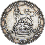 1906 Shilling - Edward VII British Silver Coin - Nice