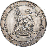 1907 Shilling - Edward VII British Silver Coin - Very Nice