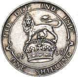 1907 Shilling - Edward VII British Silver Coin - Nice
