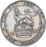 1907 Shilling - Edward VII British Silver Coin - Nice