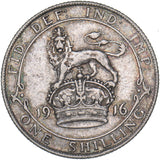 1916 Shilling - George V British Silver Coin - Nice
