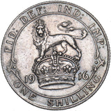 1916 Shilling - George V British Silver Coin - Nice