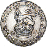 1916 Shilling - George V British Silver Coin - Very Nice