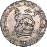 1917 Shilling - George V British Silver Coin - Nice