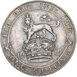 1919 Shilling - George V British Silver Coin - Nice